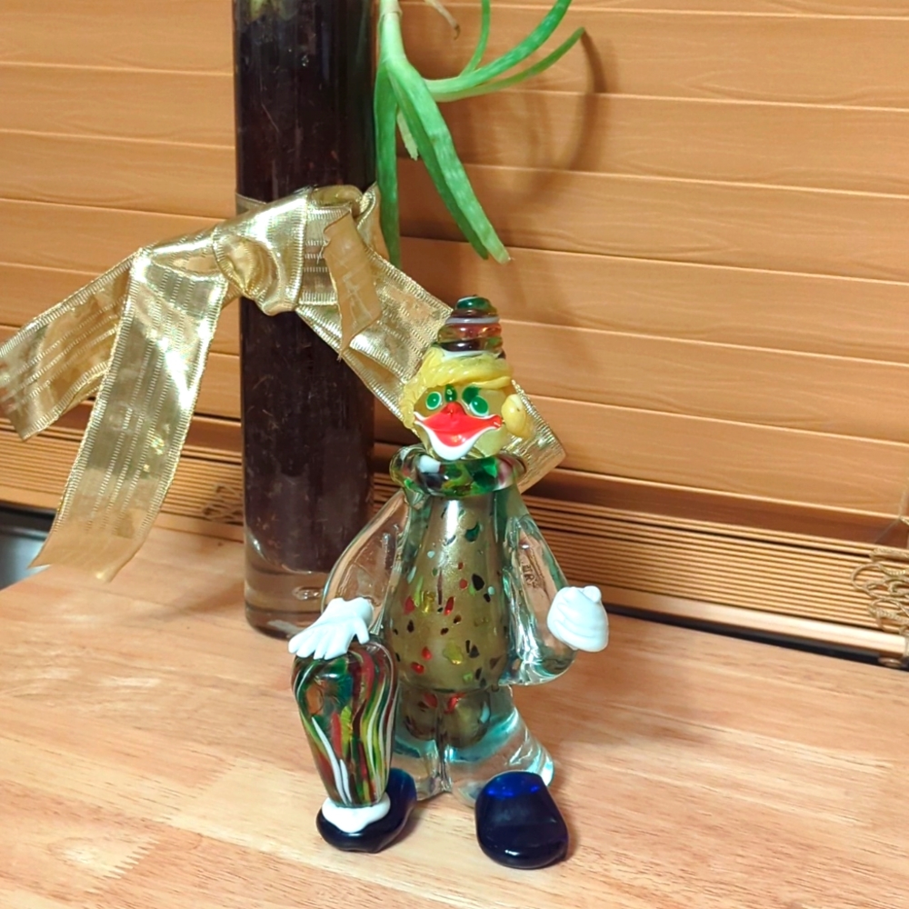 Rare HTF Vintage 💎 Murano, Italy 🤡 hand-blown VENETIAN GLASS CLOWN 🤡 pristine